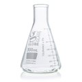 Globe Scientific Flask, Erlenmeyer, Globe Glass, 300mL, Narrow Mouth, Dual Graduations, ASTM E1404, 12/Box 8400300